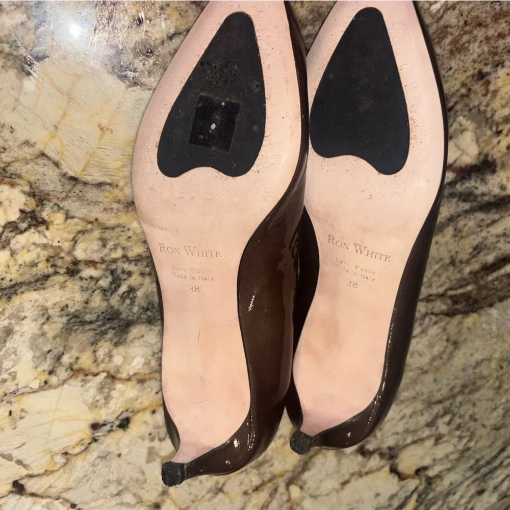 Ron White Patent Leather Kitten Heels Sz 38 - Picture 9 of 9
